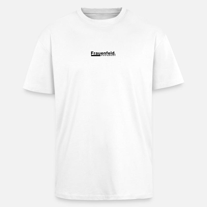Coordonnées Frauenfeld Thurgovie - T-shirt unisexe oversize épais - blanc