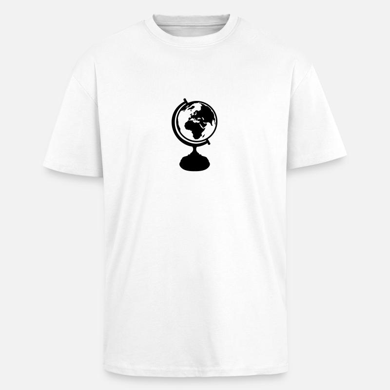 Globus - Oversized Heavyweight Unisex T-Shirt - Weiß