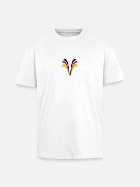 Strip lines flag of Germany - Unisex Oversized Heavyweight T-shirt - white