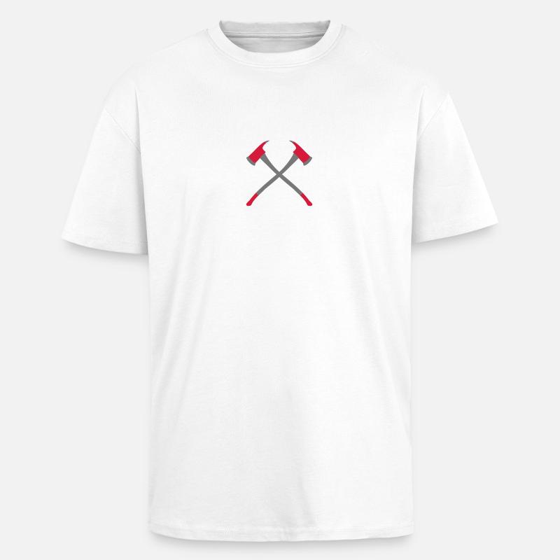 2 Feuerwehr Äxte - Oversized Heavyweight Unisex T-Shirt - Weiß