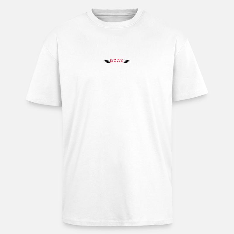 KRAVMAGA courbée - T-shirt unisexe oversize épais - blanc