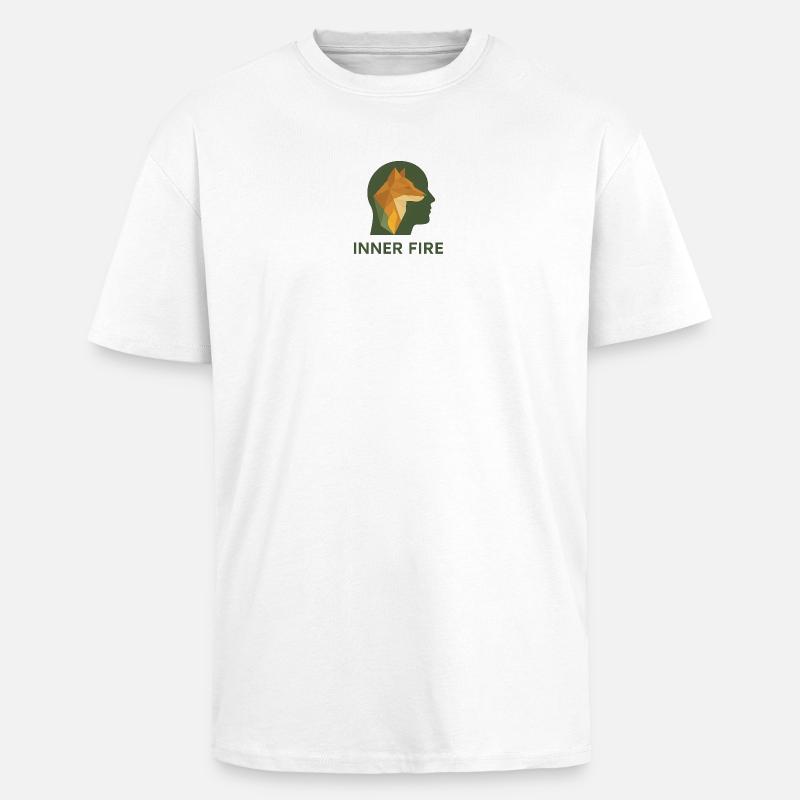Inner Fire – The Glow Inside - Unisex Oversized Heavyweight T-shirt - white