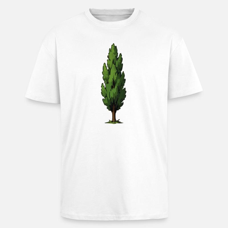 Stylized Green Tree Shape - Unisex Oversized Heavyweight T-shirt - white