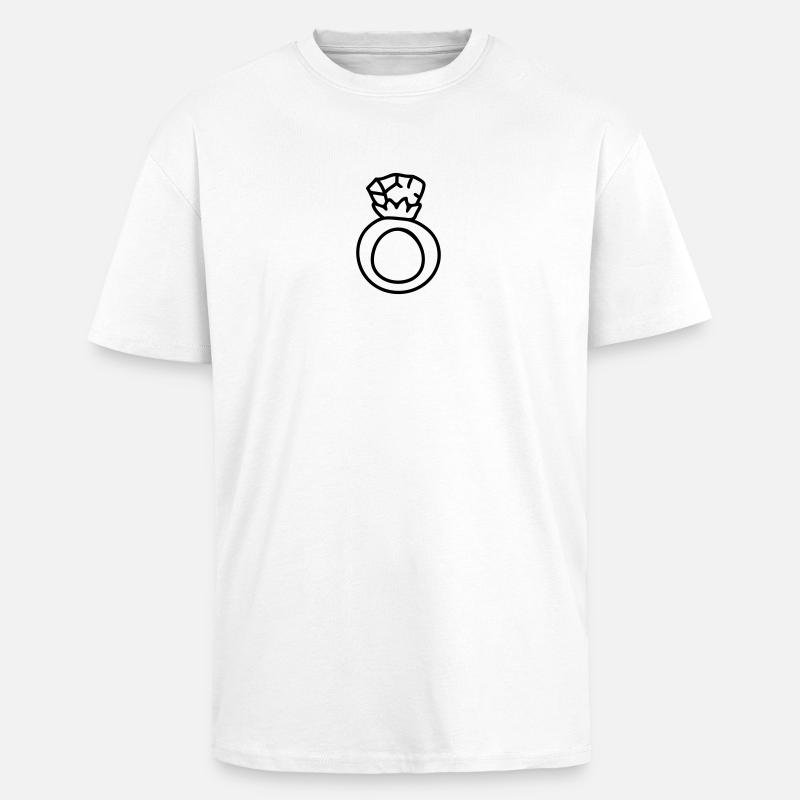 Ring - Ehering - Line - Oversized Heavyweight Unisex T-Shirt - Weiß