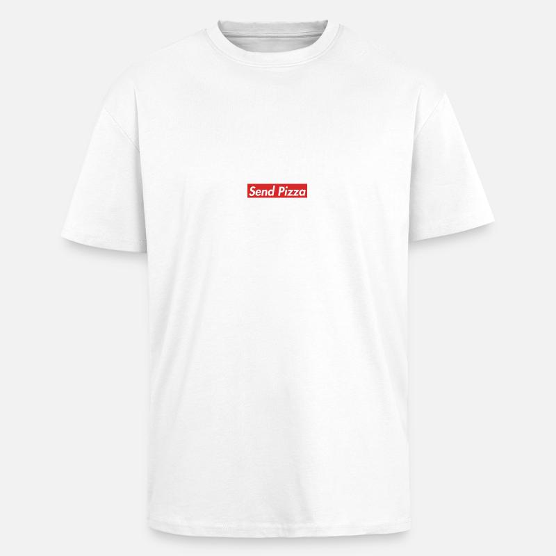 Send Pizza - Oversized Heavyweight Unisex T-Shirt - Weiß