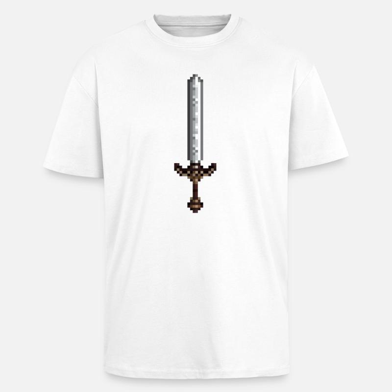 Schwert-Pixelkunst im Retro-Stil 8-Bit-Stil - Oversized Heavyweight Unisex T-Shirt - Weiß