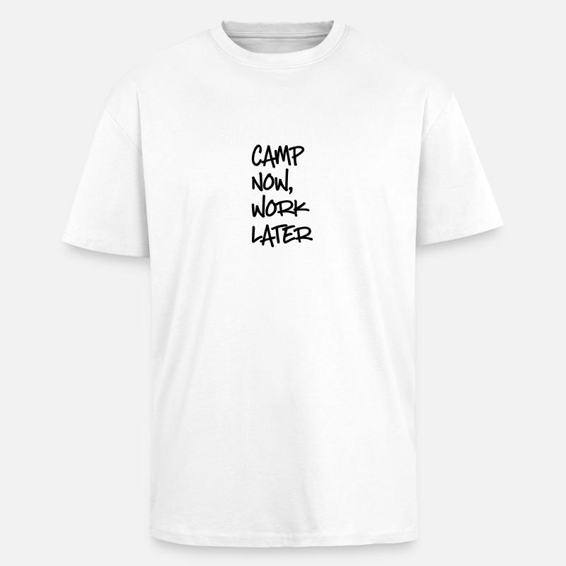 Camping - Oversized Heavyweight Unisex T-Shirt - Weiß