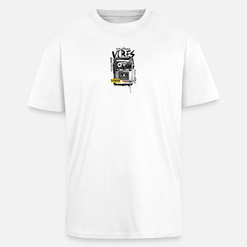 Graffiti de cassette rétro - T-shirt unisexe oversize épais - blanc