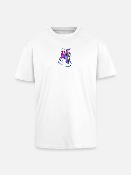 Farbige Spiral- und Fächerkunst - Oversized Heavyweight Unisex T-Shirt - Weiß