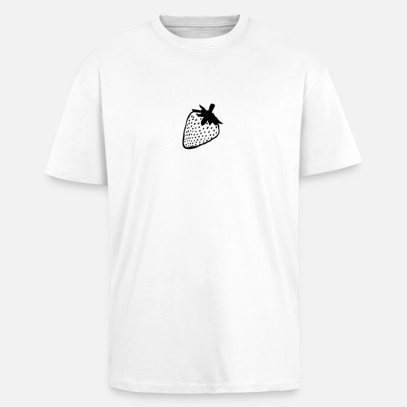 Erdbeere - Oversized Heavyweight Unisex T-Shirt - Weiß