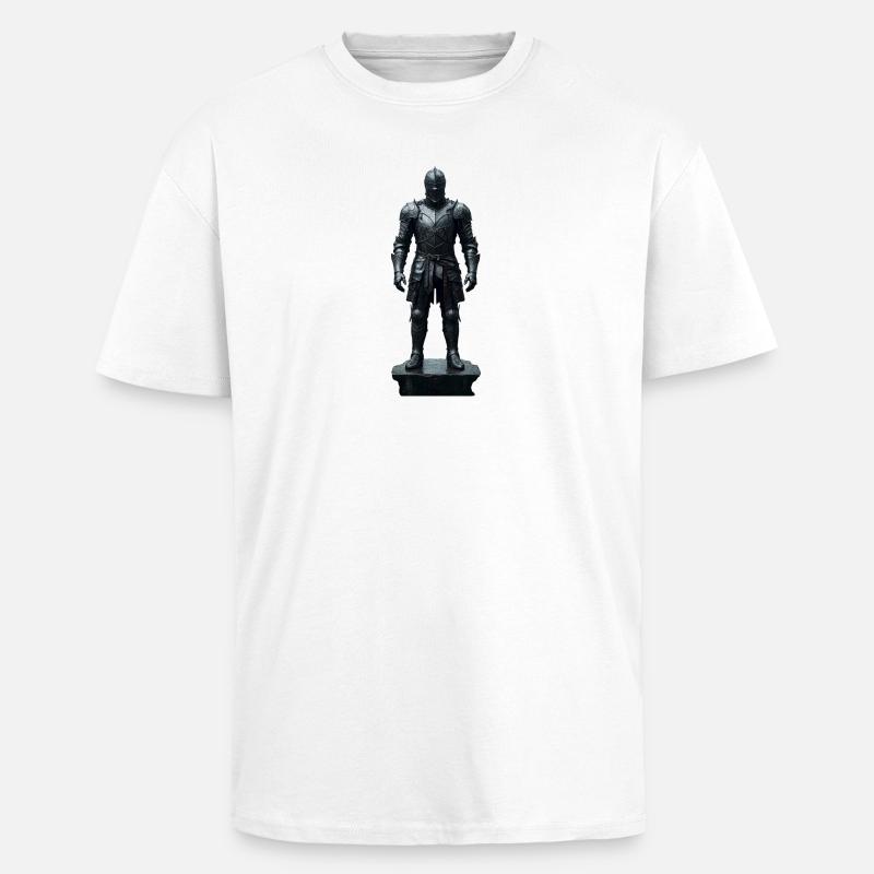 Dark Knight Armor Krieger-Silhouette - Oversized Heavyweight Unisex T-Shirt - Weiß