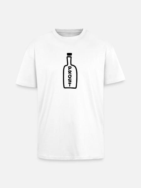 Flasche Prost - Oversized Heavyweight Unisex T-Shirt - Weiß