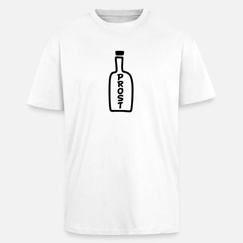Flasche Prost - Oversized Heavyweight Unisex T-Shirt - Weiß