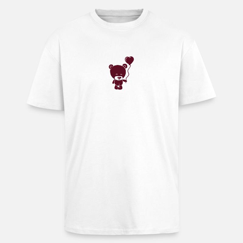cute bear boy - Oversized Heavyweight Unisex T-Shirt - Weiß
