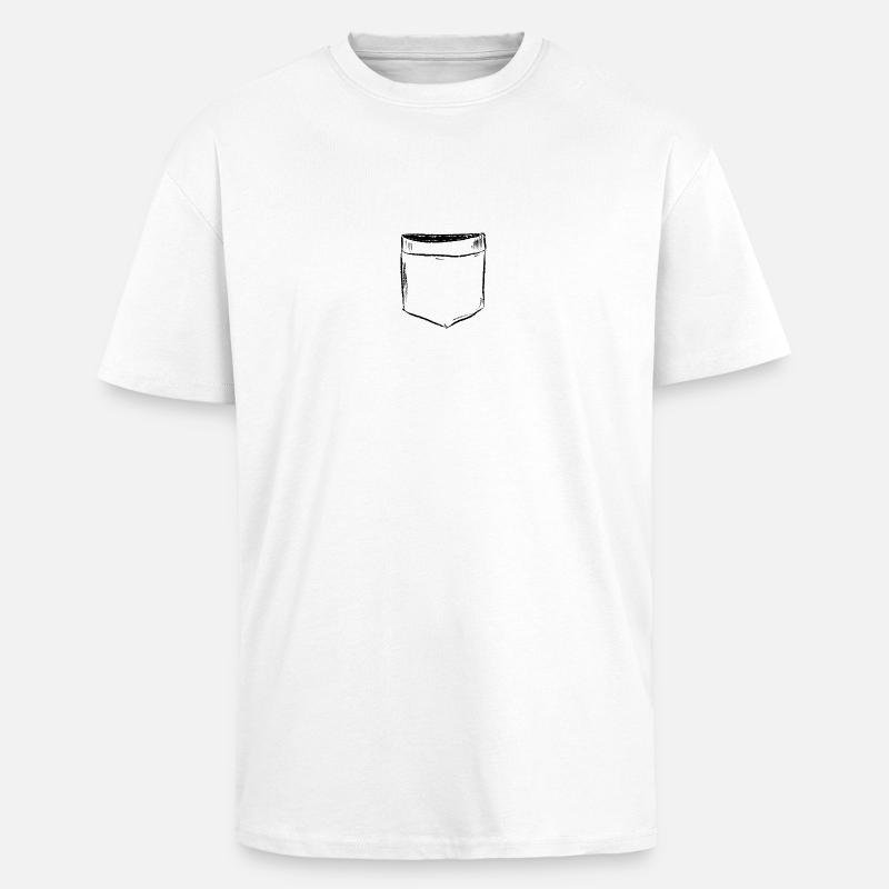 Brusttasche Comic Draw - Oversized Heavyweight Unisex T-Shirt - Weiß