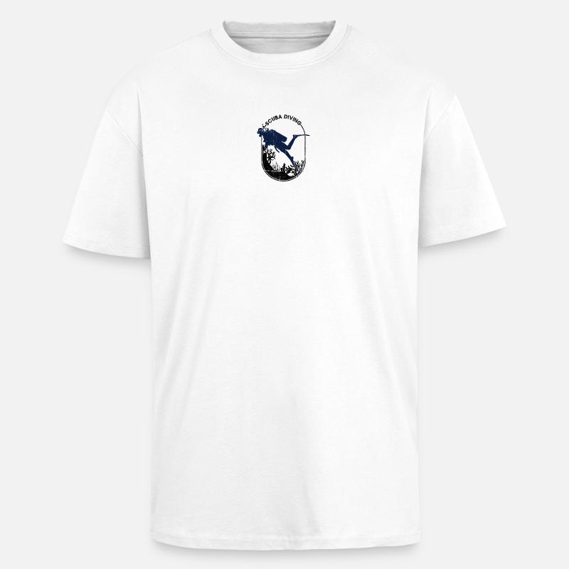 Conception de la silhouette du plongeur - T-shirt unisexe oversize épais - blanc