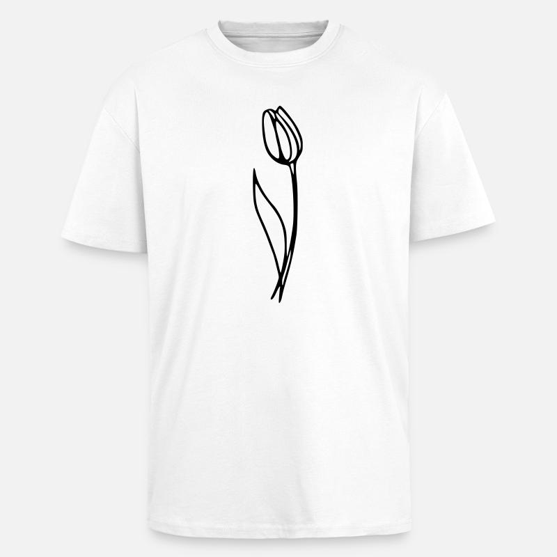 Tulipe - T-shirt unisexe oversize épais - blanc