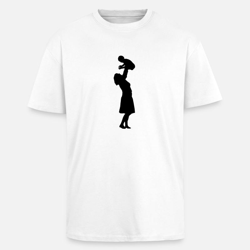 Mutter mit Kind - Oversized Heavyweight Unisex T-Shirt - Weiß