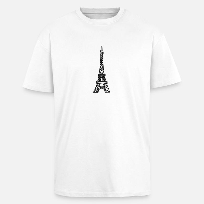 Eiffelturm - Paris - Oversized Heavyweight Unisex T-Shirt - Weiß