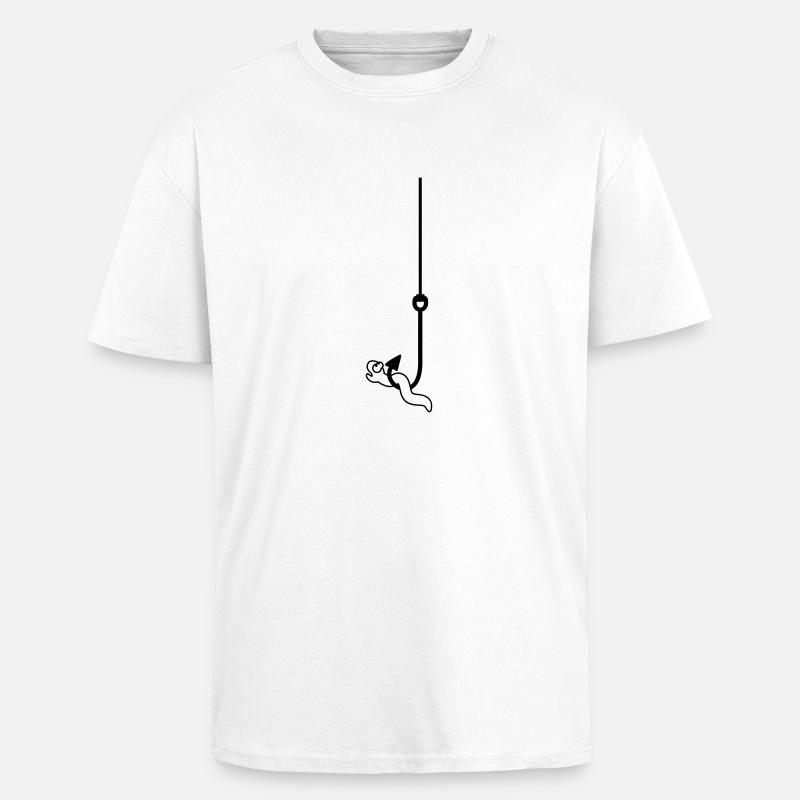 Worm On The Hook - Unisex Oversized Heavyweight T-shirt - white