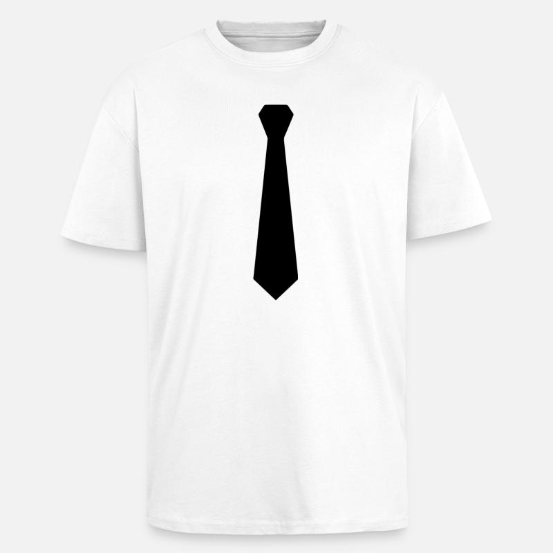 Tie - Unisex Oversized Heavyweight T-shirt - white