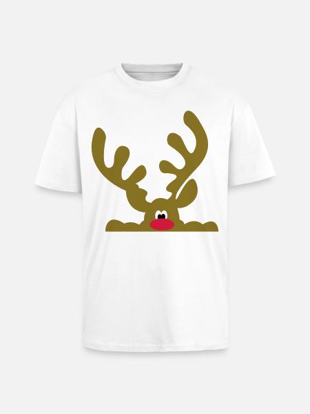 reindeer - Unisex Oversized Heavyweight T-shirt - white