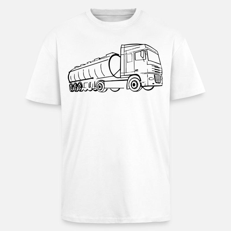 daf xf, trafikk, bil, kjøretøy, tan - Unisex oversized t-skjorte i kraftig kvalitet - hvit