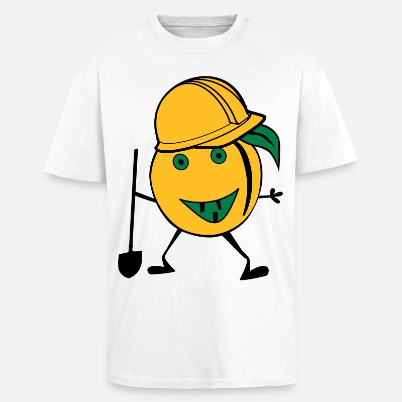 orange construction worker - Unisex Oversized Heavyweight T-shirt - white
