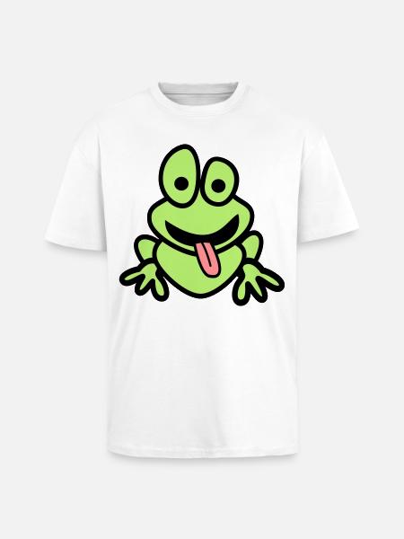 Frog with tongue - Unisex Oversized Heavyweight T-shirt - white