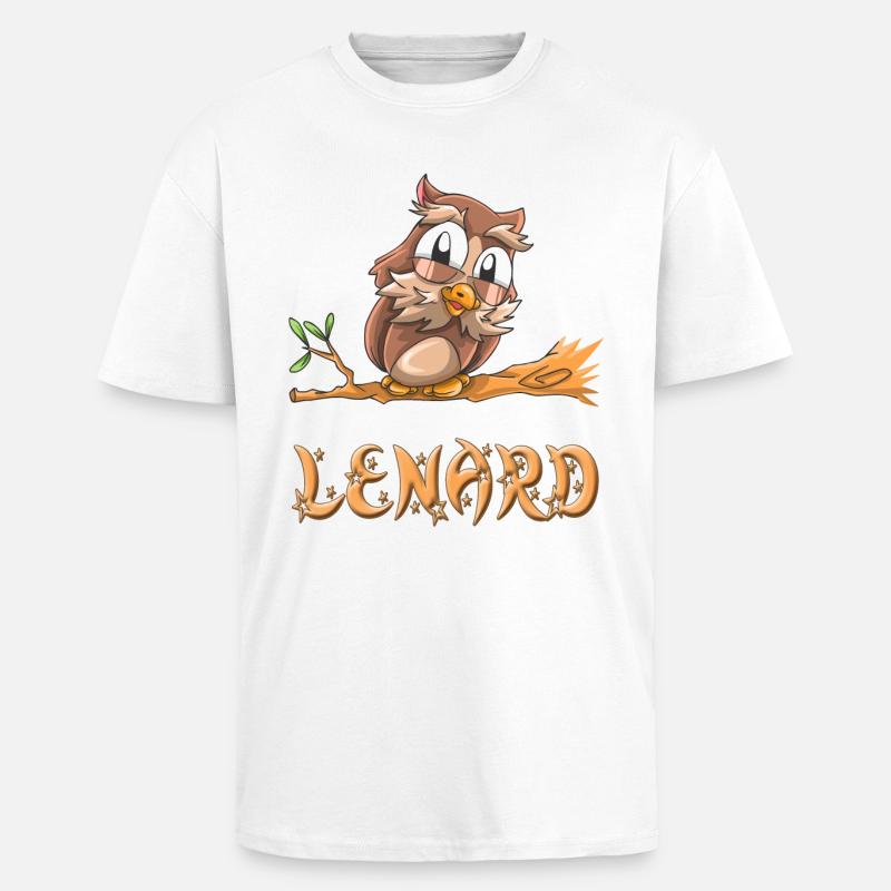 Eule Lenard - Oversized Heavyweight Unisex T-Shirt - Weiß
