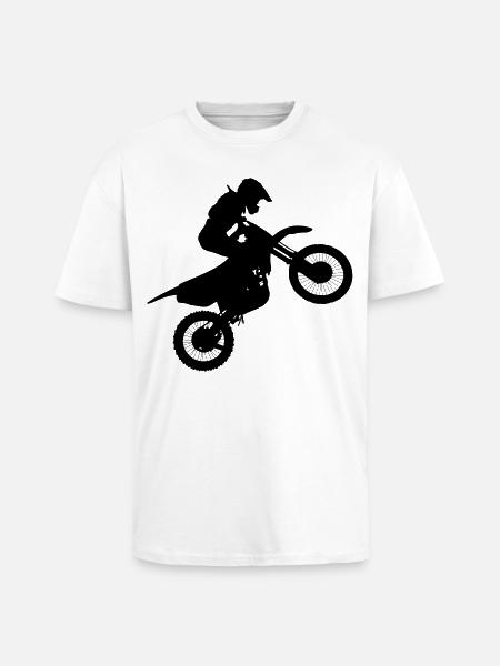 Motocross rider image # - Unisex Oversized Heavyweight T-shirt - white