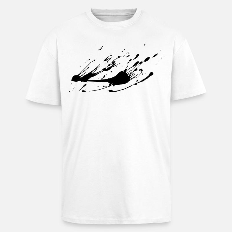 Paint splash image # - Unisex Oversized Heavyweight T-shirt - white