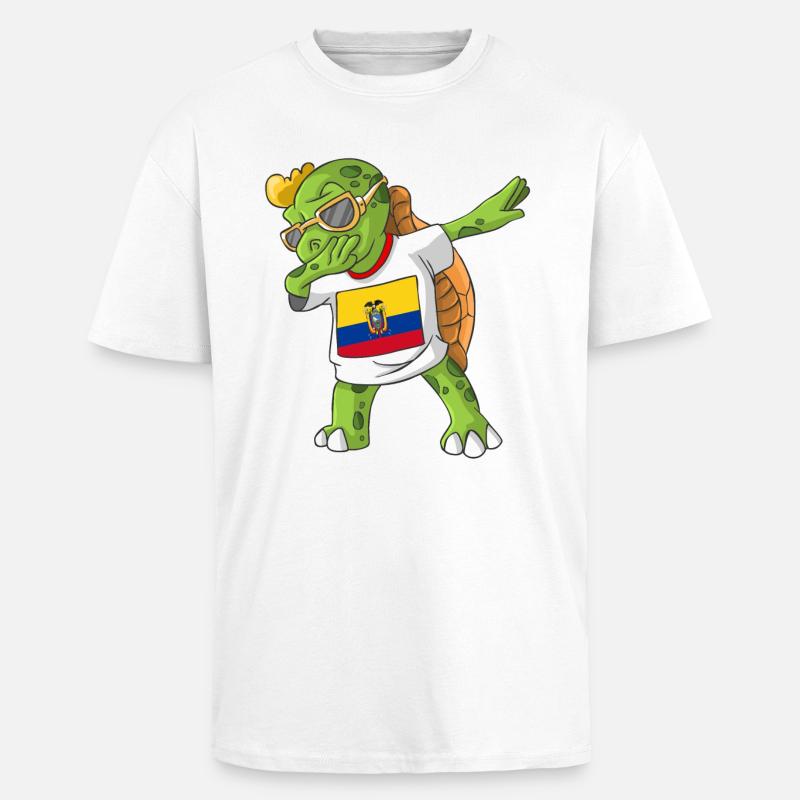 Ecuador Dabbing Schildkröte - Oversized Heavyweight Unisex T-Shirt - Weiß