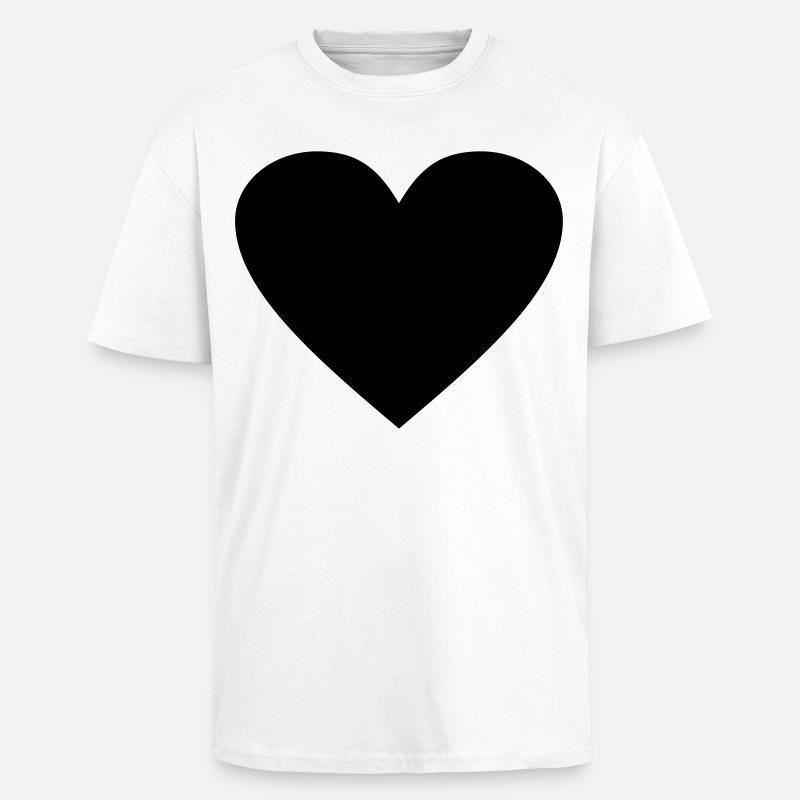 Schwarzes Herz Awesomeelement - Oversized Heavyweight Unisex T-Shirt - Weiß