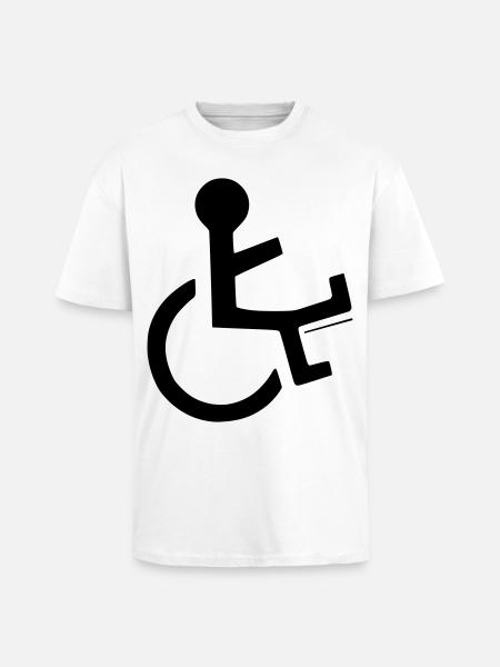 Rollstuhlfahrer mit gebrochenem Bein # - Oversized Heavyweight Unisex T-Shirt - Weiß
