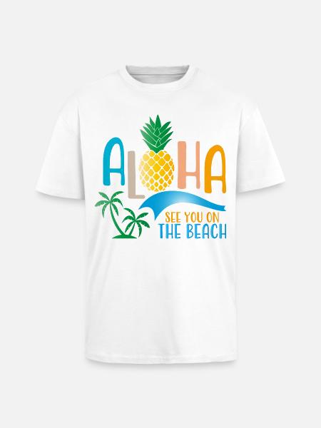 Beach - Unisex Oversized Heavyweight T-shirt - white