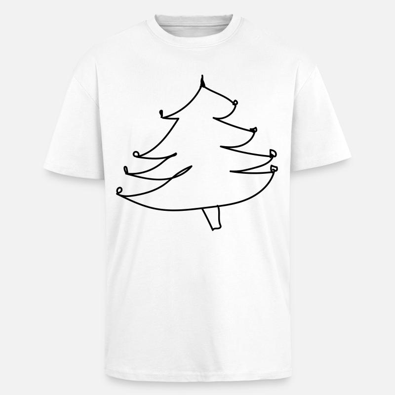 Weihnachtsbaum-Pullover (falscher Weihnachts-Pullover) - Oversized Heavyweight Unisex T-Shirt - Weiß