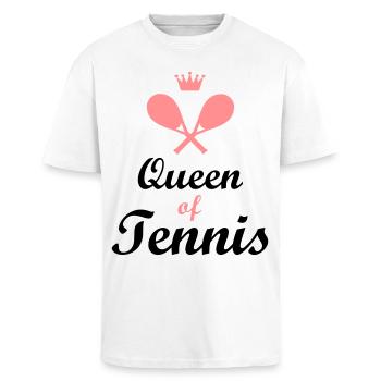 tennis lustig - Oversized Heavyweight Unisex T-Shirt - Weiß - Vorne - Alina (178cm) & Michal (187cm)