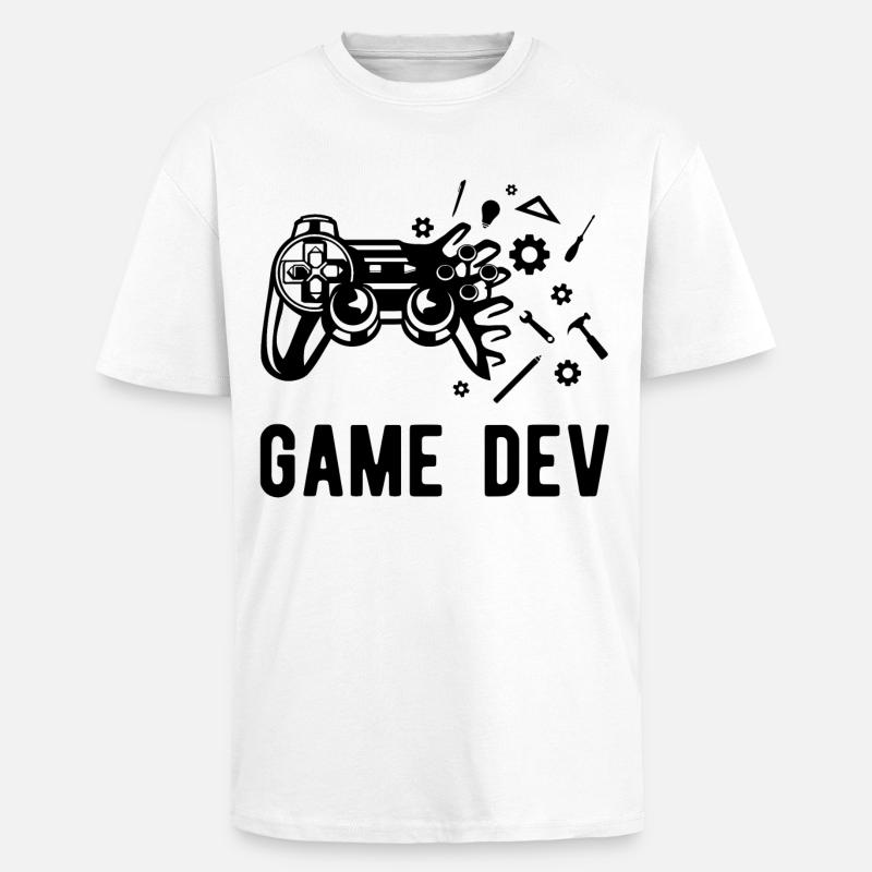 Game Dev - T-shirt unisexe oversize épais - blanc