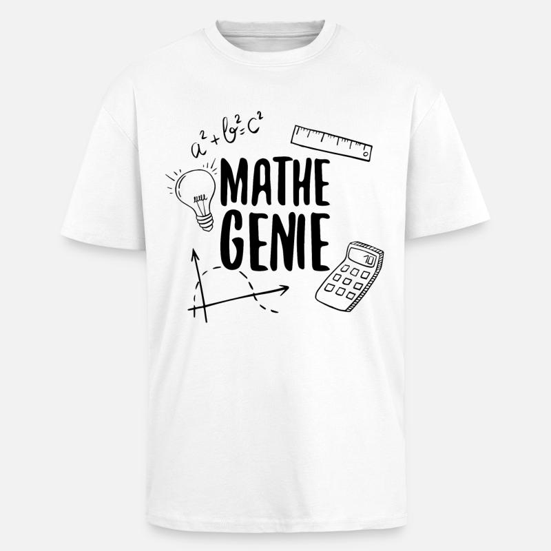 Math Genius Math Genius Math Mathematicien - T-shirt unisexe oversize épais - blanc