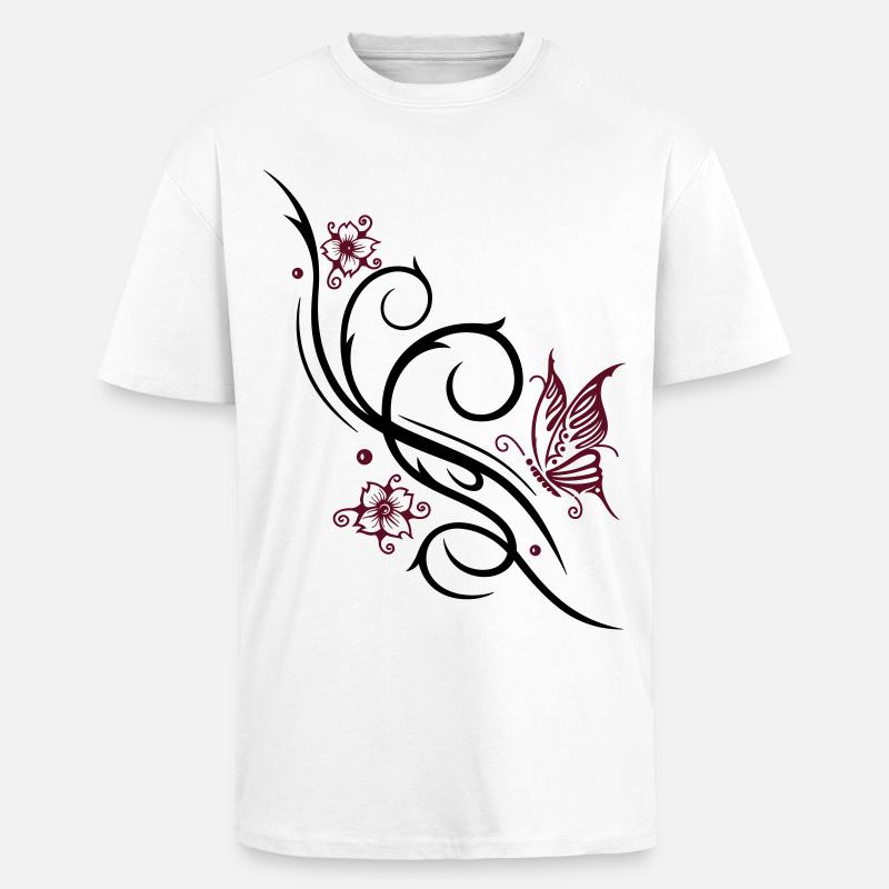 Fleurs de cerisier, fleurs de cerisier - T-shirt unisexe oversize épais - blanc