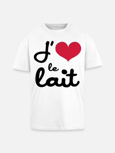 J'aime le lait - Bébé - T-shirt unisexe oversize épais - blanc