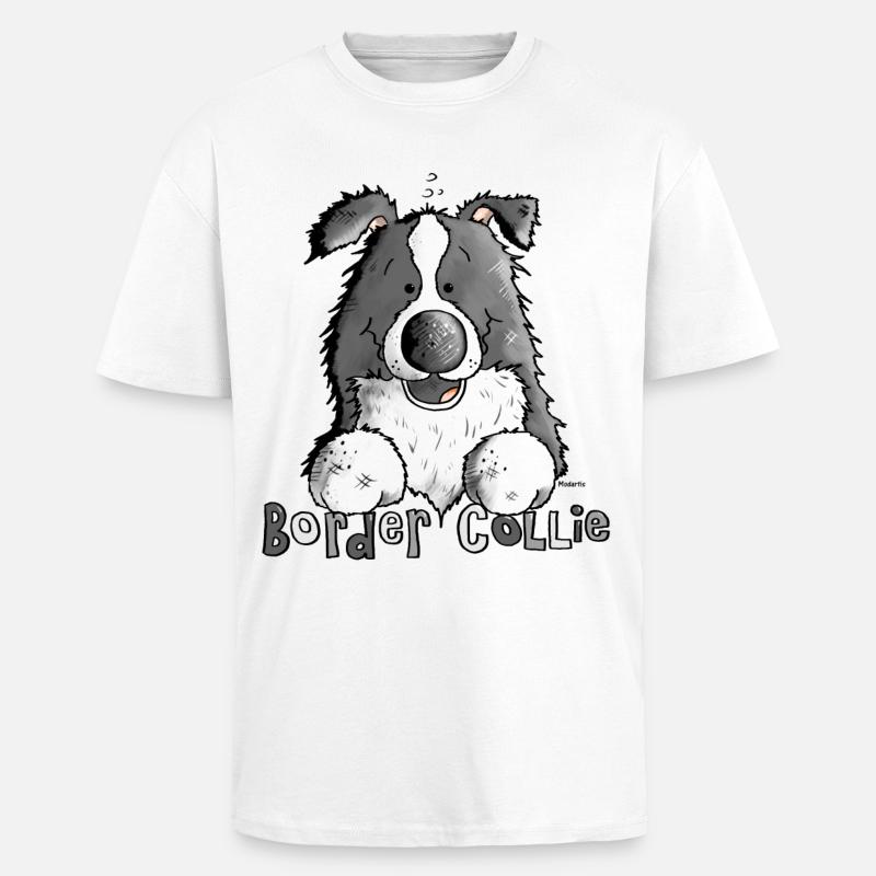 Petit Boder Collie - Chien de Berger - T-shirt unisexe oversize épais - blanc