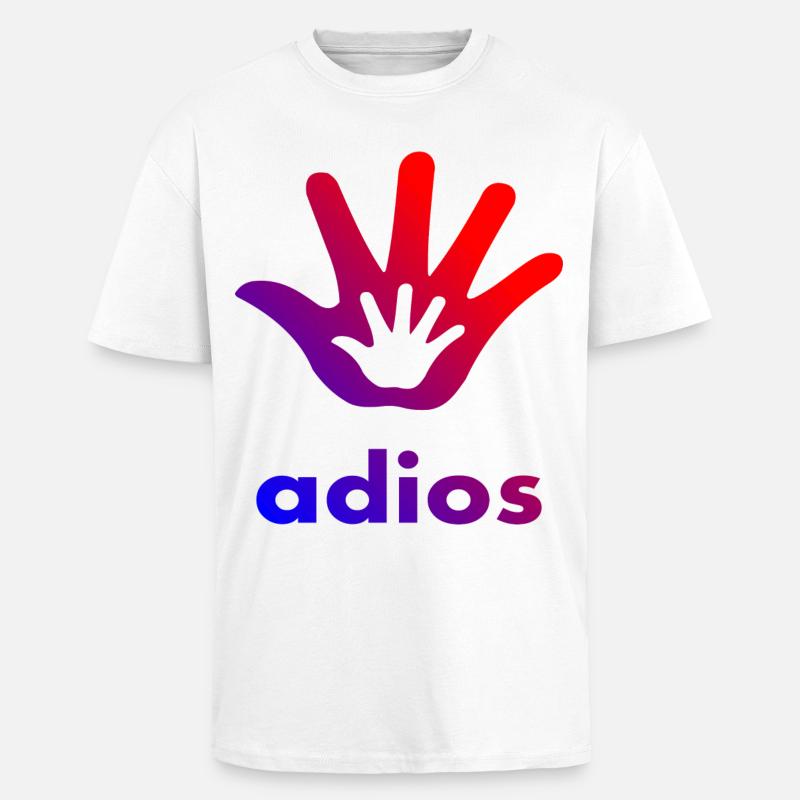 Main Adios - T-shirt unisexe oversize épais - blanc