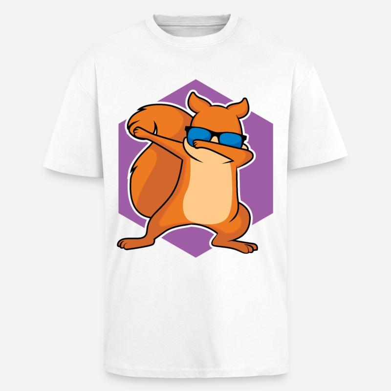 Dabbing Squirrel - Conception - T-shirt unisexe oversize épais - blanc