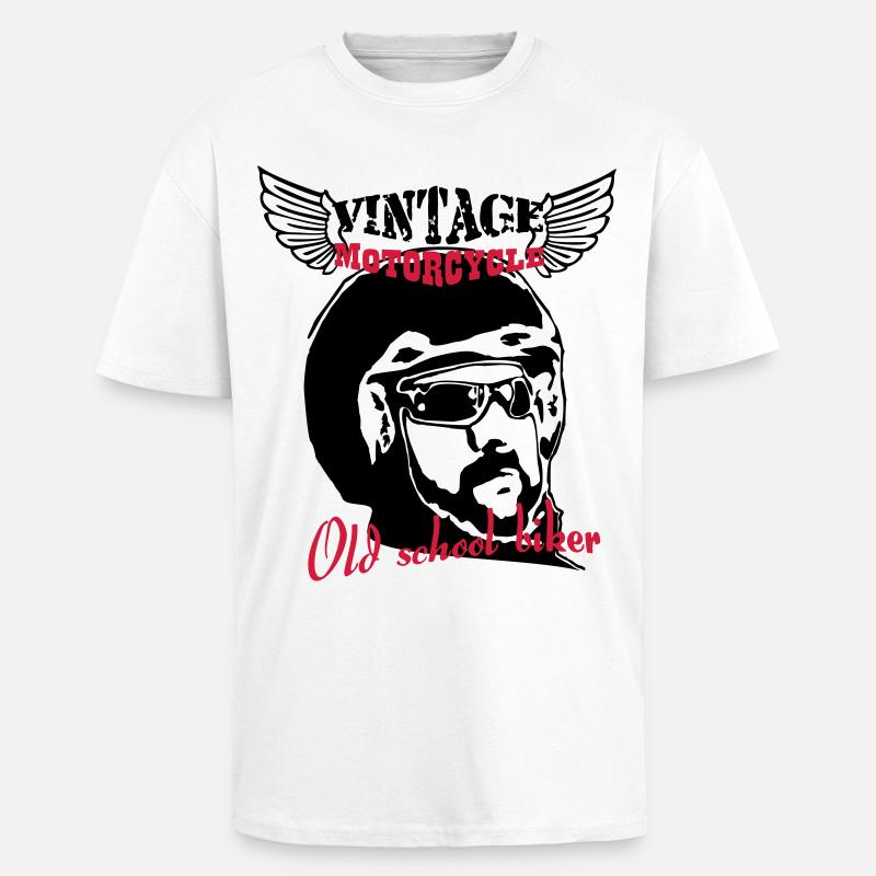 Old Biker Motorcycle 1 - Oversized Heavyweight Unisex T-Shirt - Weiß