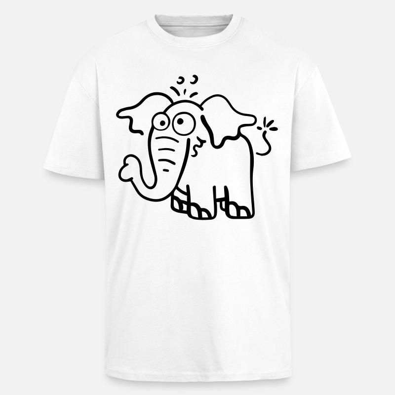 Knuffiger Elefant - Oversized Heavyweight Unisex T-Shirt - Weiß