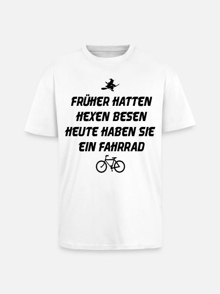 Hexenbesen Fahrrad - Oversized Heavyweight Unisex T-Shirt - Weiß