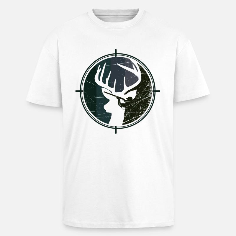 Jäger - Jagd - Hirsch - Oversized Heavyweight Unisex T-Shirt - Weiß