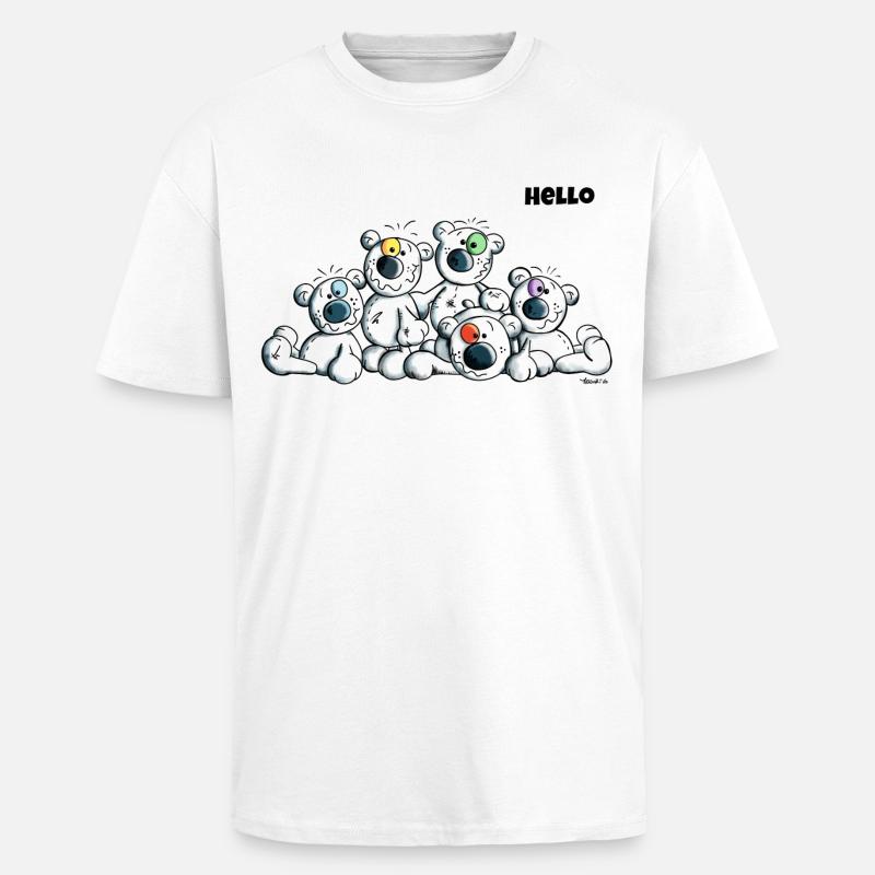 Hello Eisbären - Oversized Heavyweight Unisex T-Shirt - Weiß